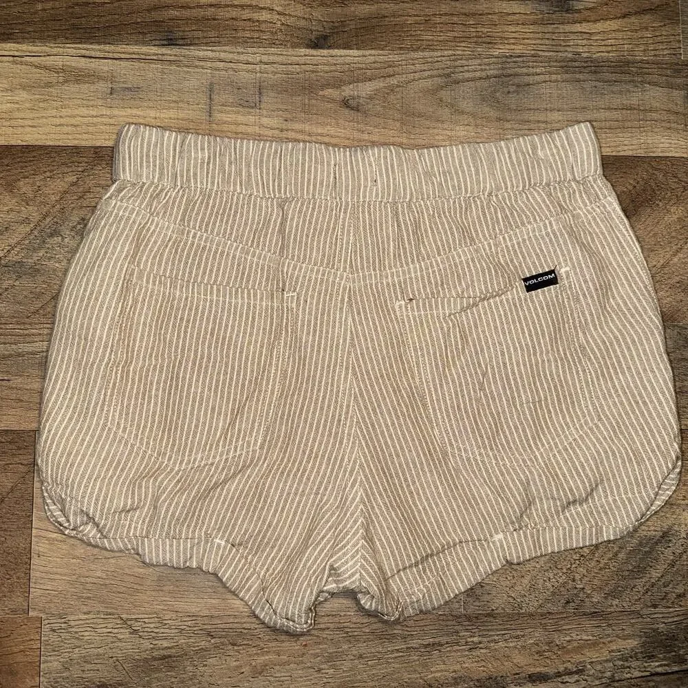 Volcom Striped Shorts Brown White Women’s Size XS